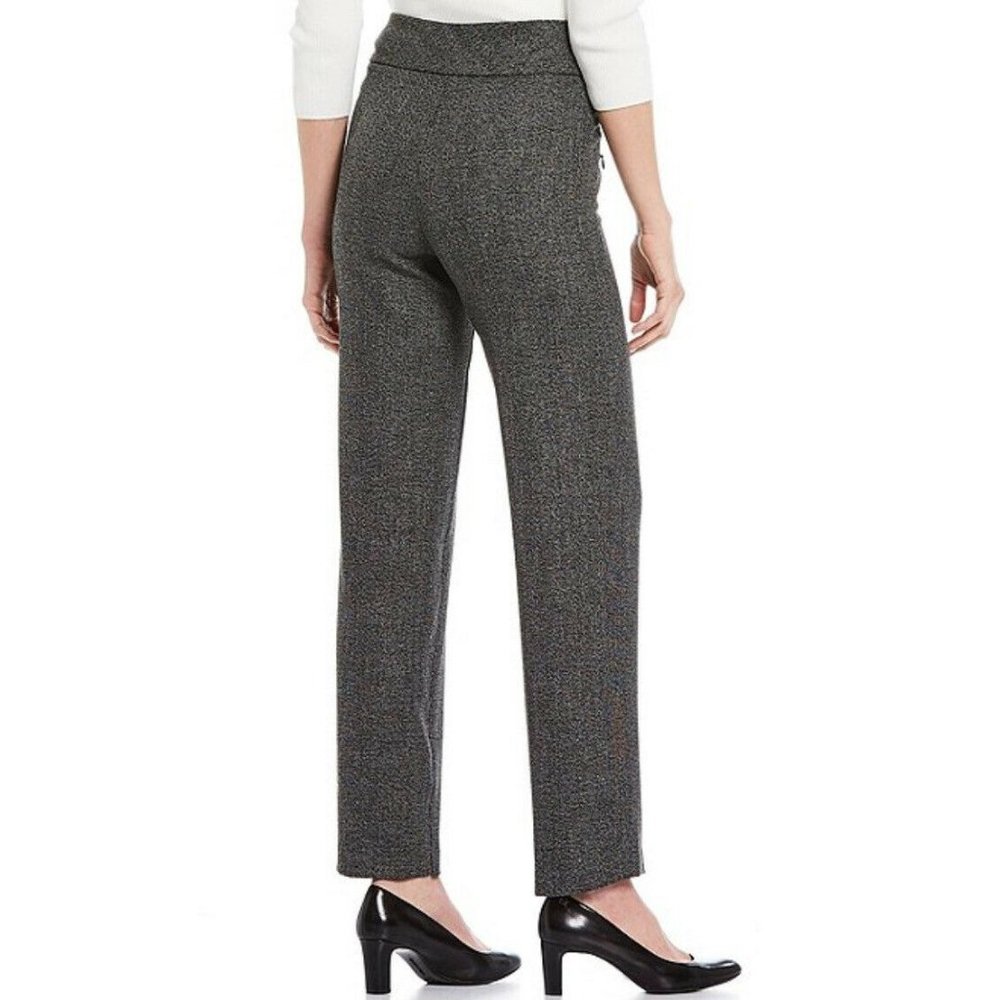 NWT Investments Petite PARK AVE fit Pull-On Straight Leg Tweed Pants w/ Pockets - Picture 3 of 10